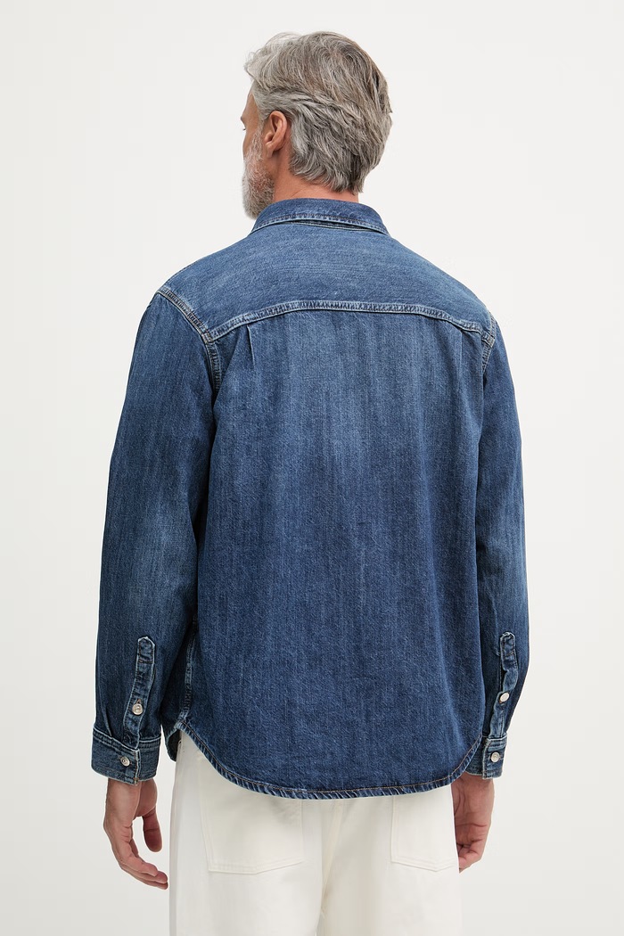 Îmbrăcăminte Calvin Klein Jeans cămașă pentru bărbați, din denim LV04RF904G bleumarin