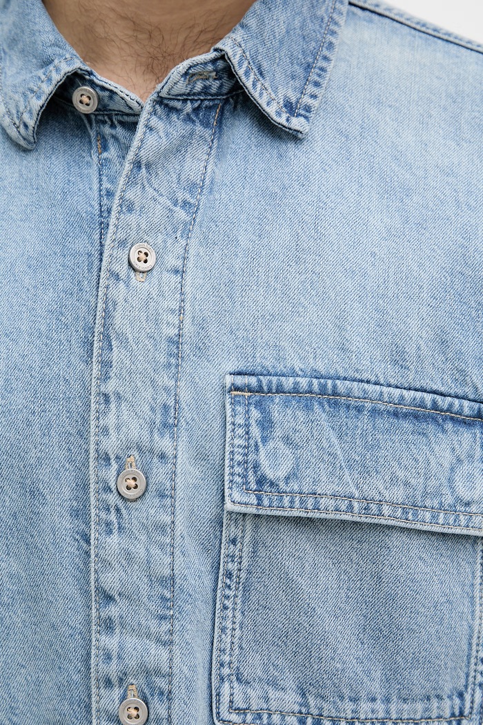 Calvin Klein Jeans cămașă pentru bărbați, din denim LV04RF906G albastru
