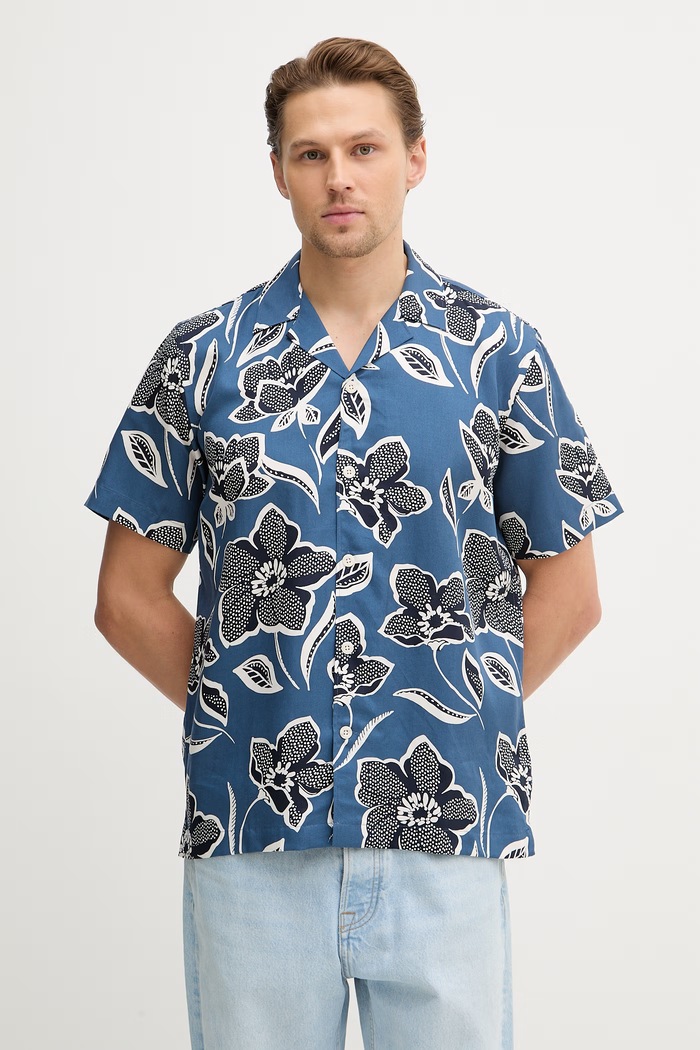 Πουκάμισο Lindbergh casual μπλε 30.203707