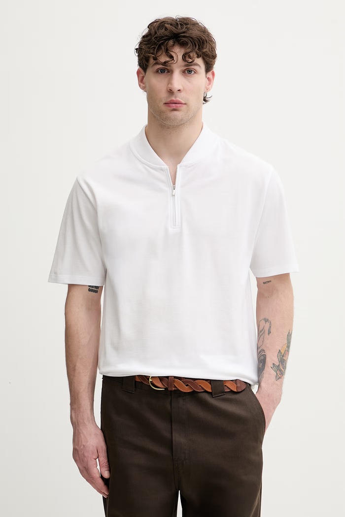 Lindbergh polo tričko pánske bavlnené biela 30.404019