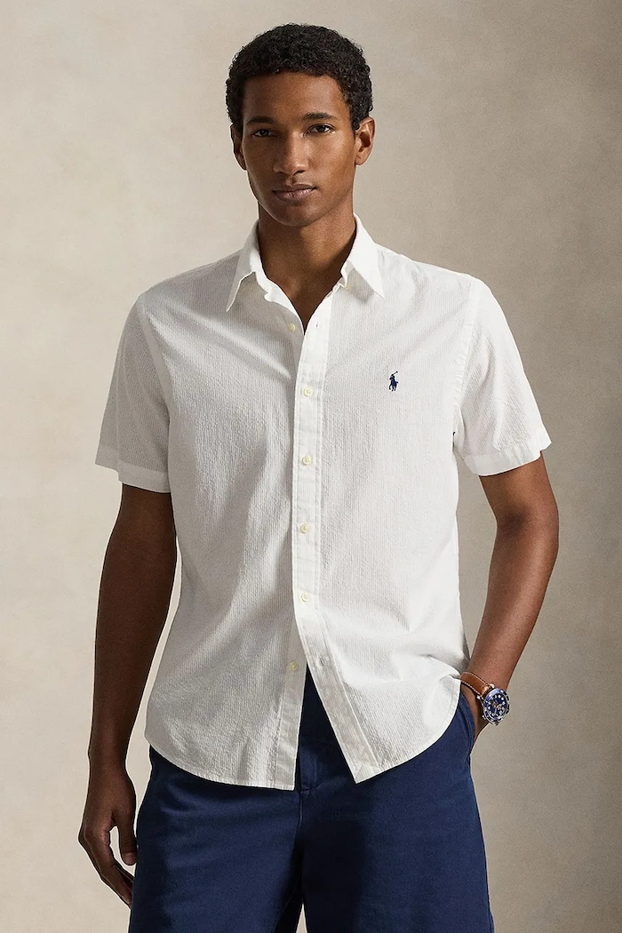 Polo Ralph Lauren cămașă pentru bărbați, din bumbac alb 710906575