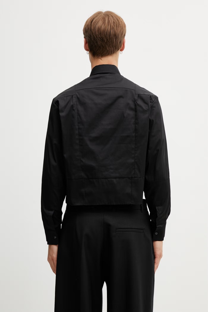 Одежда Vetements рубашка из хлопка для мужчин UE76SH031B чёрный