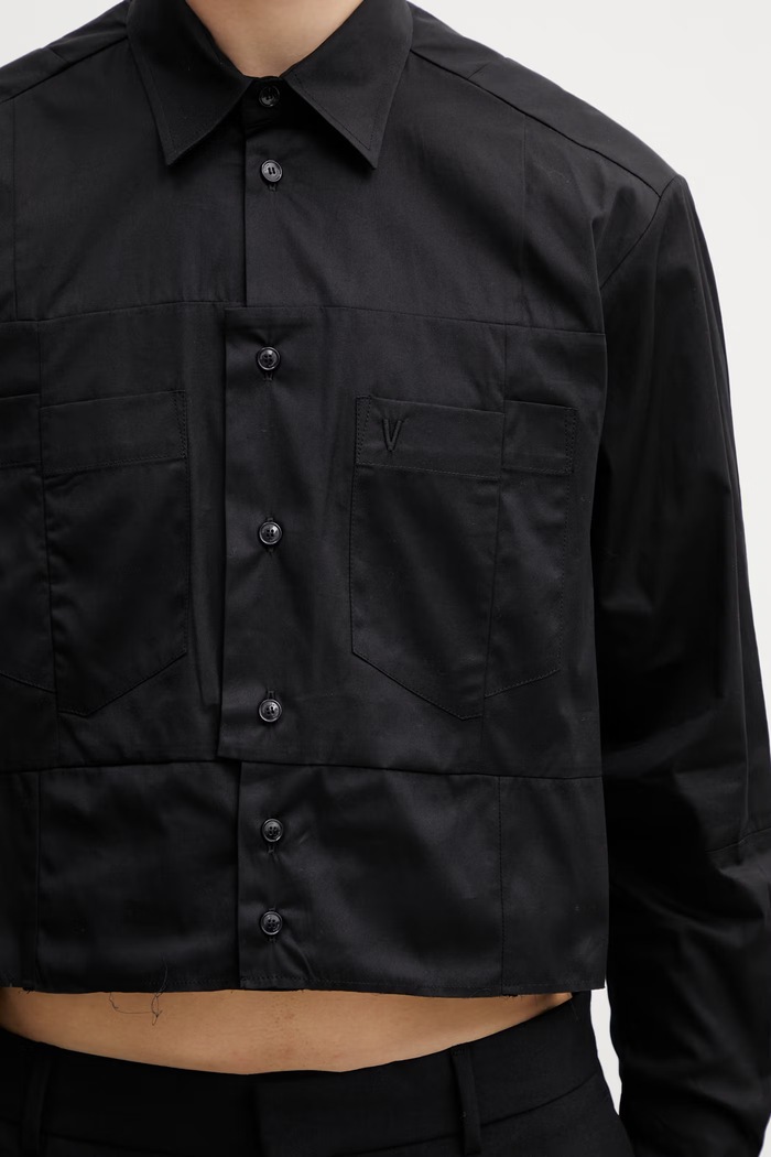 Vetements рубашка из хлопка для мужчин чёрный UE76SH031B