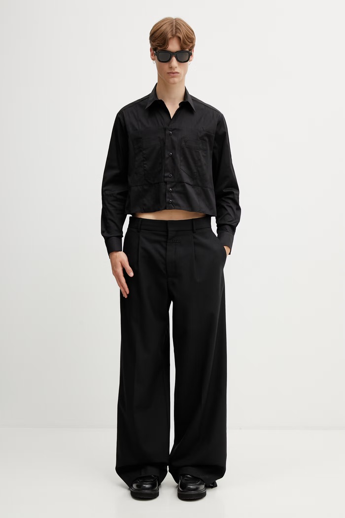 Vetements рубашка из хлопка для мужчин UE76SH031B чёрный