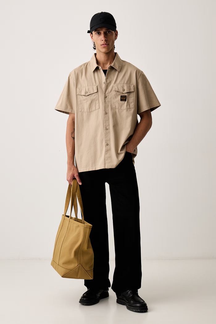Levi's koszula męska bawełniana SS WORKER - WW x WORKWEAR 003O1 beżowy SS26