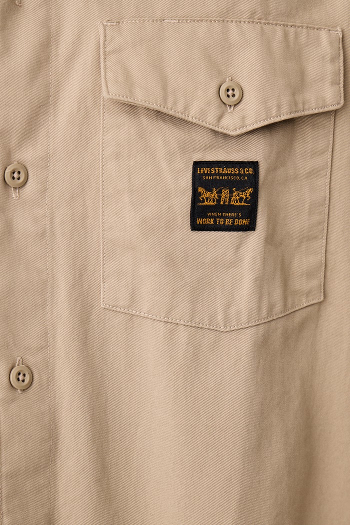 Levi's koszula męska bawełniana SS WORKER - WW x WORKWEAR 003O1 beżowy