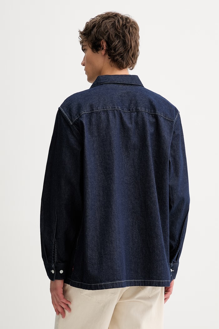 Odzież Levi's koszula bawełniana jeansowa LS WORKER - WW x WORKWEAR 003O2.0000 granatowy