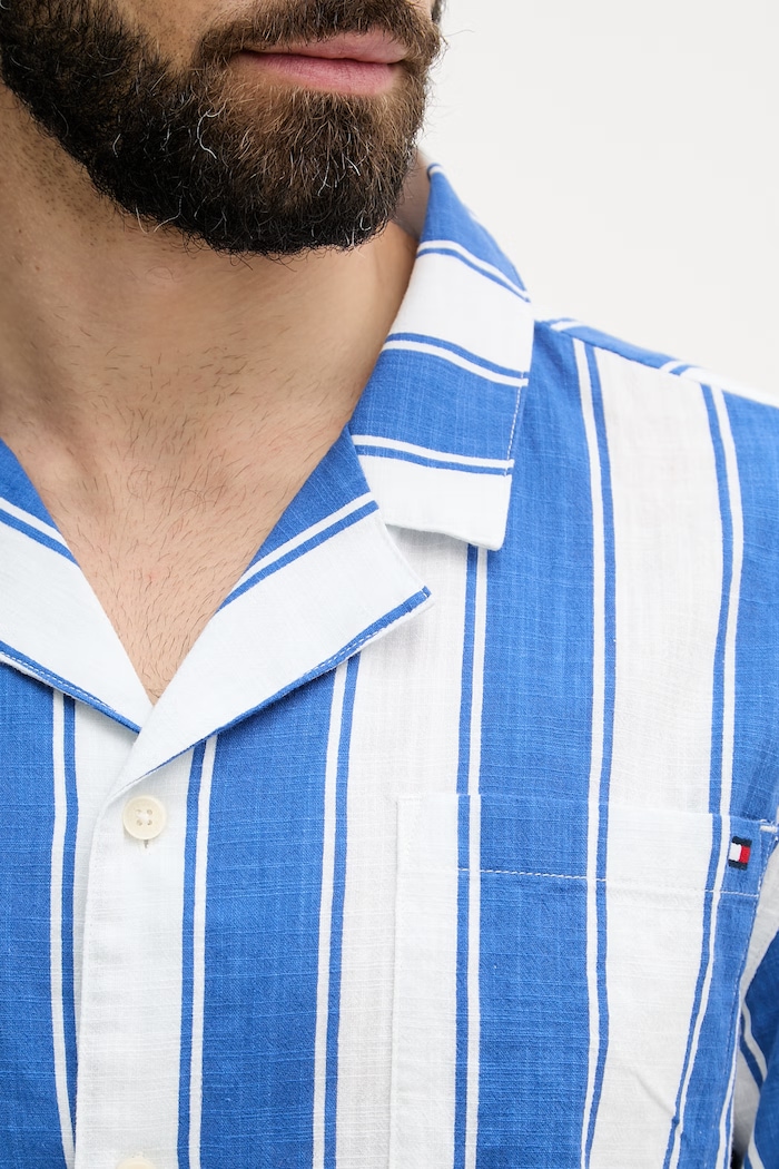 Tommy Hilfiger košeľa pánska bavlnená UM0UM03814 modrá