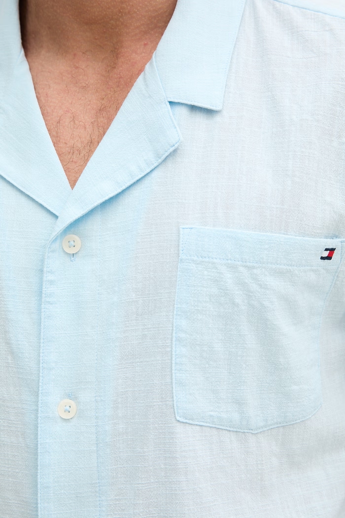 Tommy Hilfiger košeľa pánska bavlnená SUMMER UM0UM03842 modrá