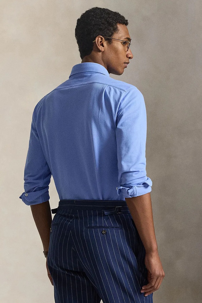 Bombažna srajca Polo Ralph Lauren 710A12399 modra SS26