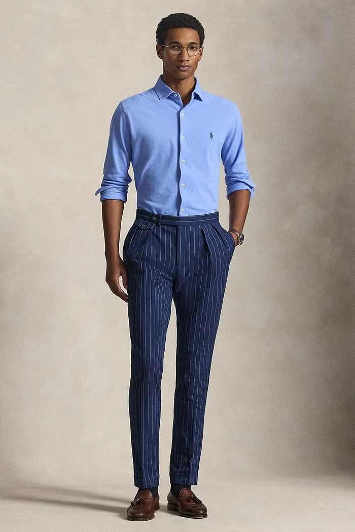 Oblačila Bombažna srajca Polo Ralph Lauren 710A12399 modra