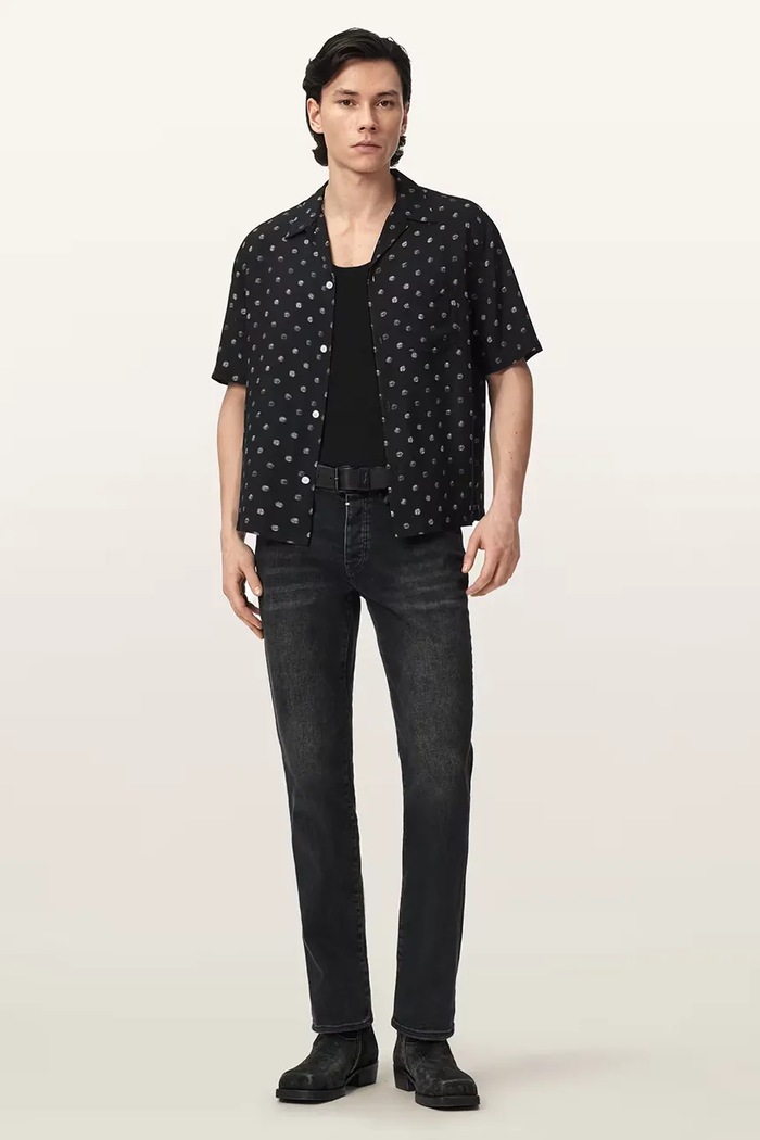 Îmbrăcăminte AllSaints cămașă cu in UPTON M048SE negru