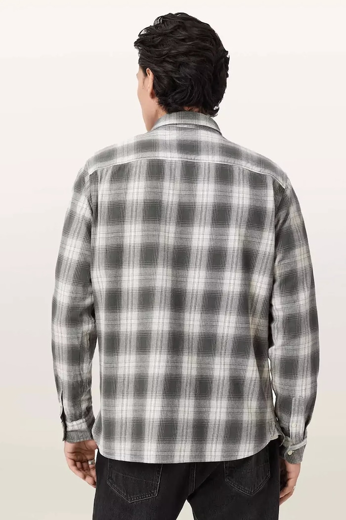 AllSaints cămașă din bumbac KELBY M043SE gri SS26