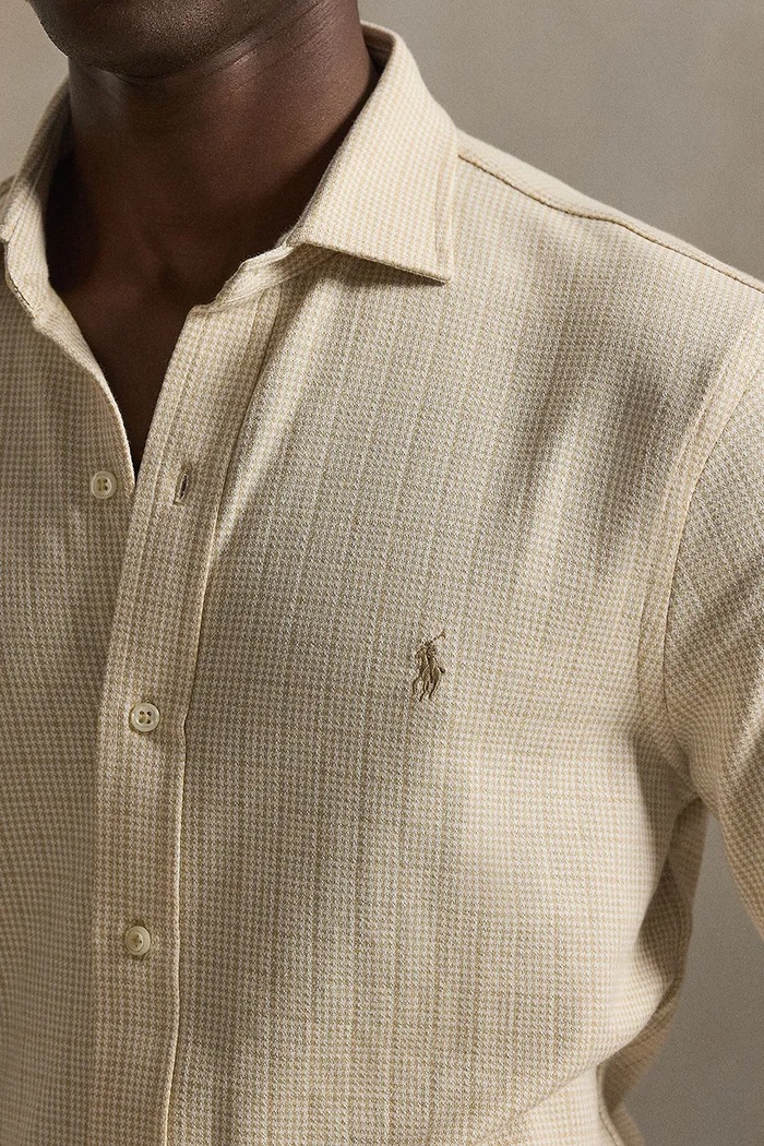Bombažna srajca Polo Ralph Lauren bež 710B13492