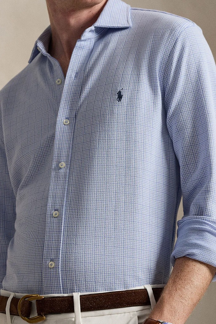 Bombažna srajca Polo Ralph Lauren modra 710B13492