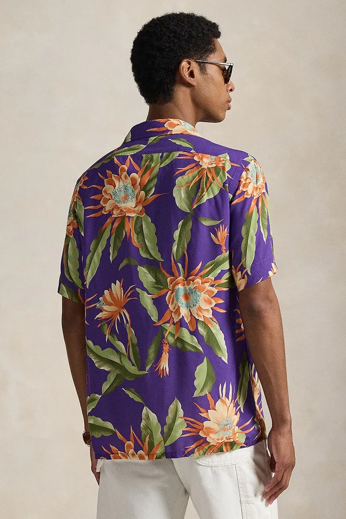 Polo Ralph Lauren košeľa pánska z viskózy 710B14300 fialová SS26