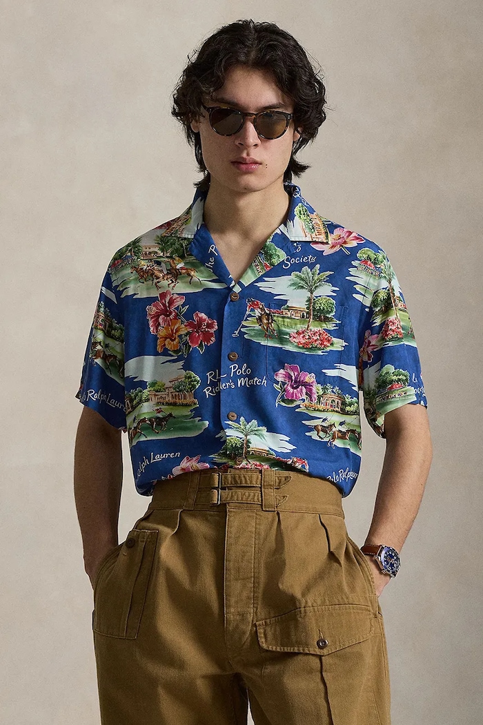 Polo Ralph Lauren košeľa dámska z viskózy modrá 710B14307