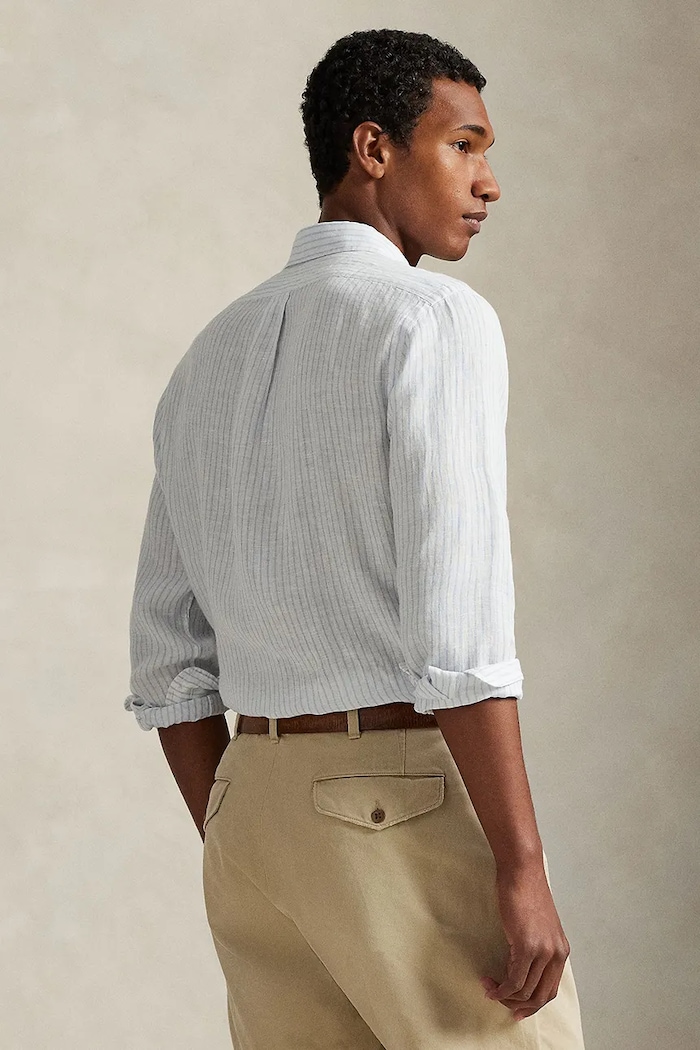 Polo Ralph Lauren cămașă de in 710B15594 alb SS26