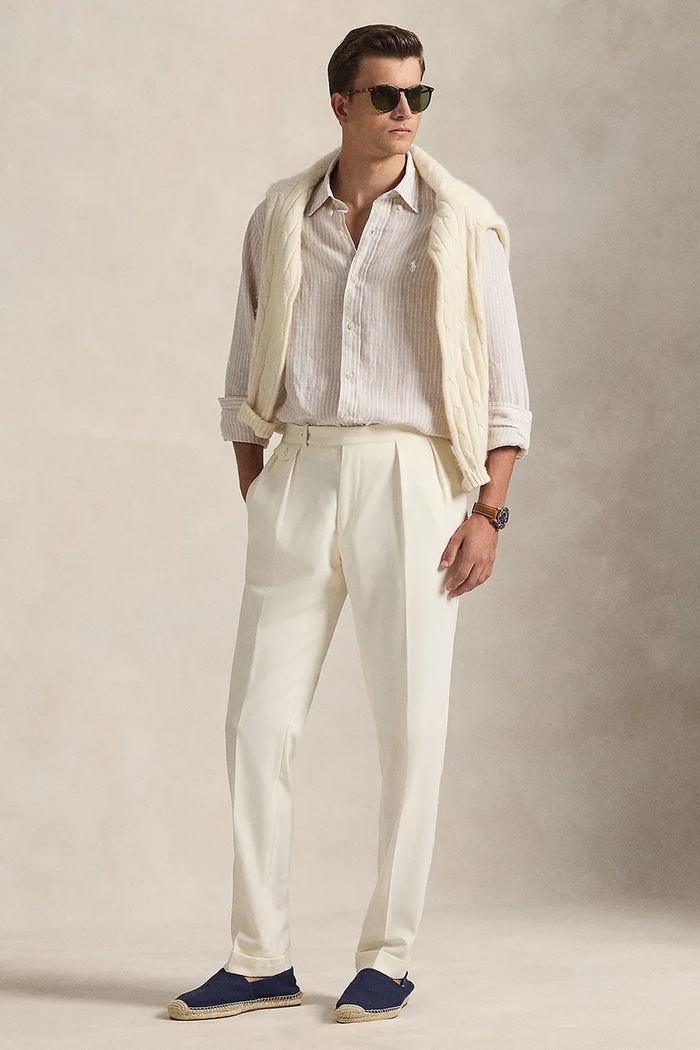 Oblečenie Ľanová košeľa Polo Ralph Lauren 710B15594 béžová