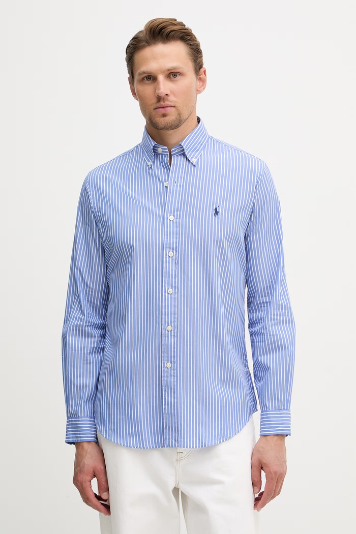 Polo Ralph Lauren košeľa pánska bavlnená modrá 710B15595