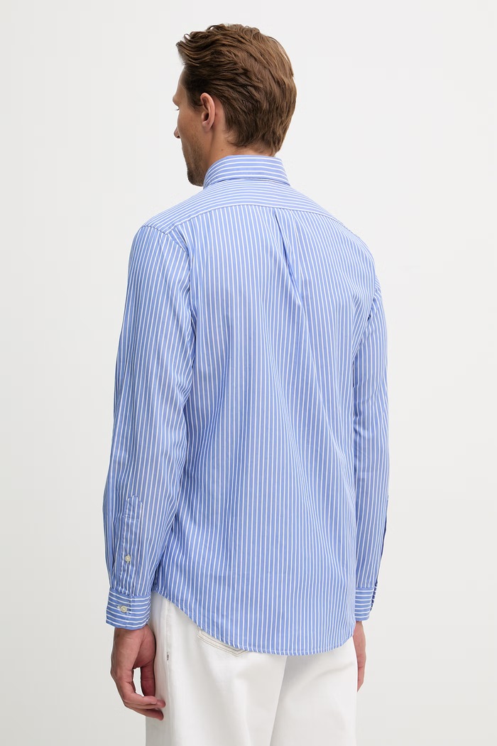 Oblečenie Polo Ralph Lauren košeľa pánska bavlnená 710B15595 modrá