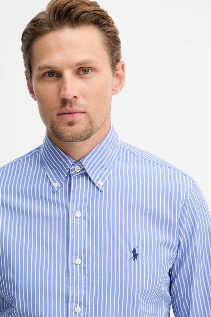 Polo Ralph Lauren košeľa pánska bavlnená modrá 710B15595
