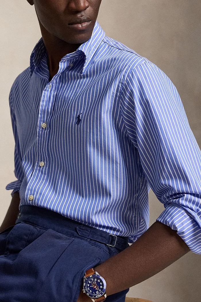 Polo Ralph Lauren košeľa pánska bavlnená modrá 710B15595
