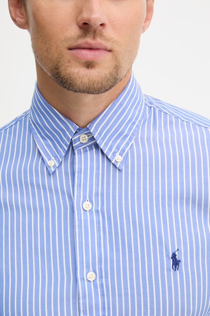 Polo Ralph Lauren košeľa pánska bavlnená 710B15595 modrá