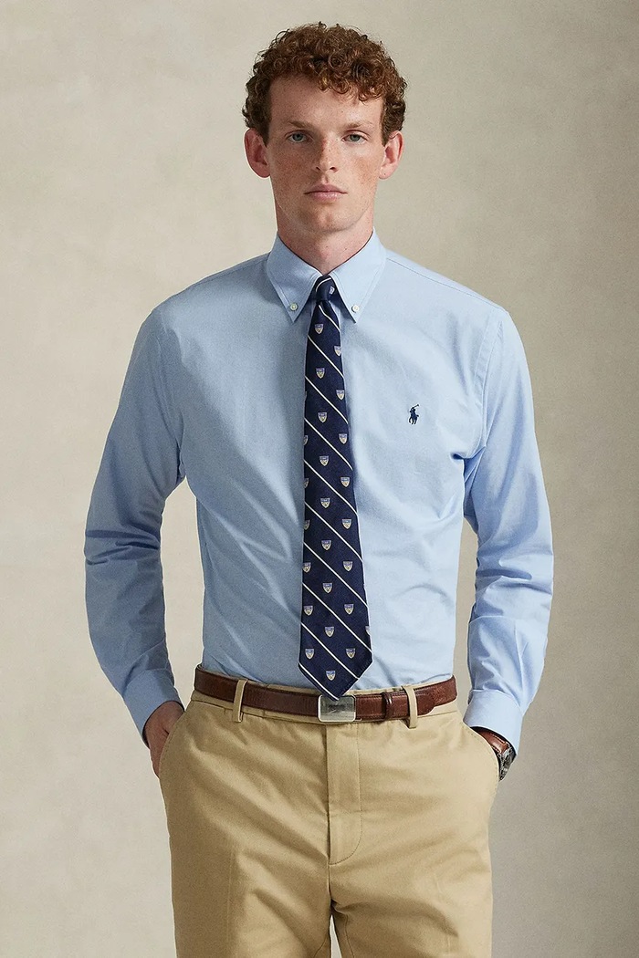 Košile Polo Ralph Lauren hladký modrá 710B15614