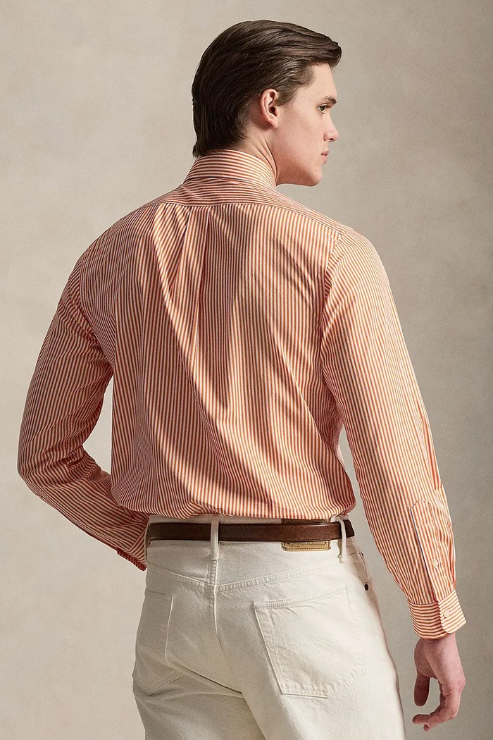 Polo Ralph Lauren cămașă pentru bărbați din bumbac 710B15661 portocaliu SS26