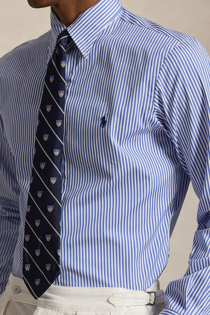 Odzież Polo Ralph Lauren koszula męska bawełniana 710B15661 niebieski