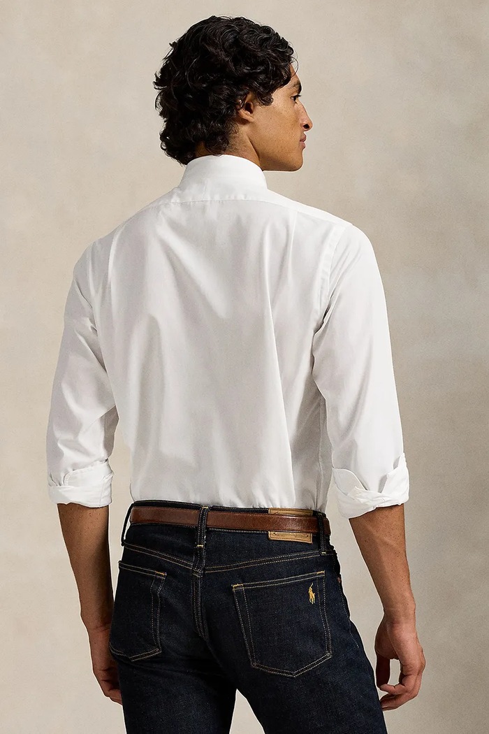 Polo Ralph Lauren cămașă pentru bărbați de bumbac 710P01396 alb SS26