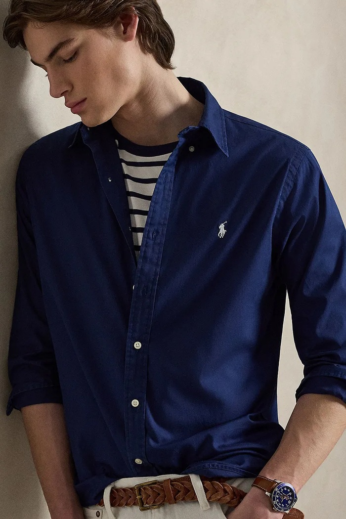 Bavlnená košeľa Polo Ralph Lauren tmavomodrá 710B20512