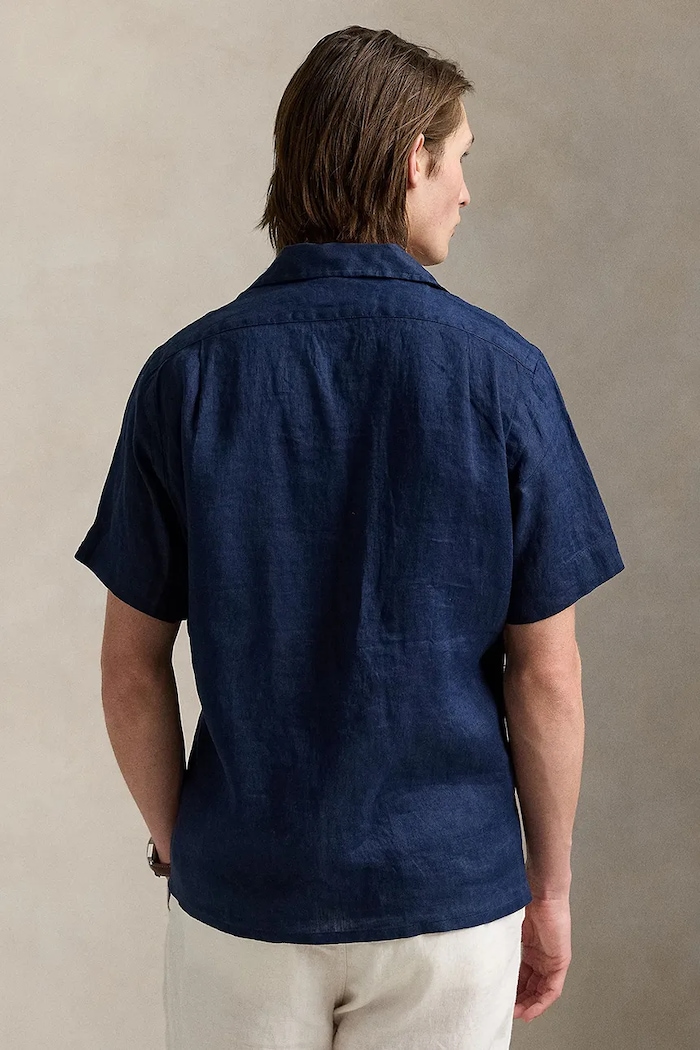 Polo Ralph Lauren koszula lniana 710966421 granatowy SS26