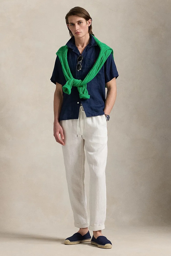 Odzież Polo Ralph Lauren koszula lniana 710966421 granatowy