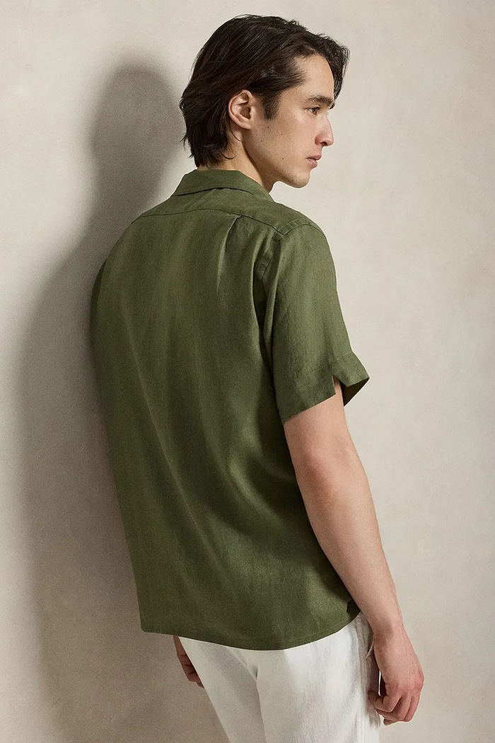 Polo Ralph Lauren camicia di lino 710966421 verde SS26
