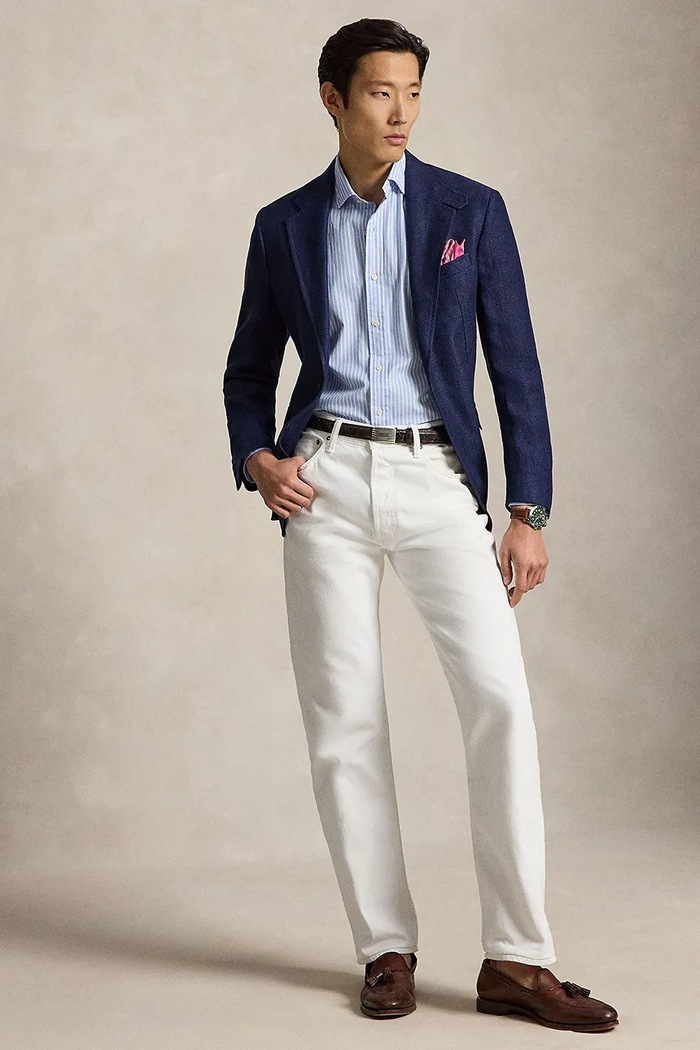 Oblečenie Polo Ralph Lauren košeľa pánska bavlnená 710B16728 modrá