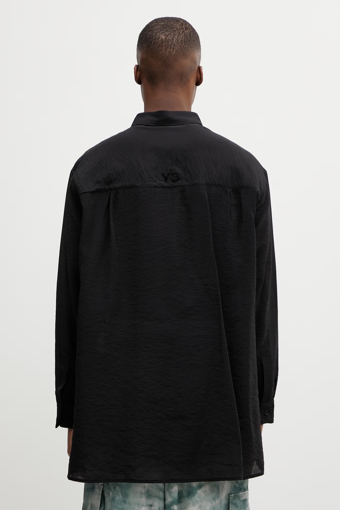Ρούχα Πουκάμισο με μείγμα από λινό Y-3 M SHIRT LS KH0419 μαύρο