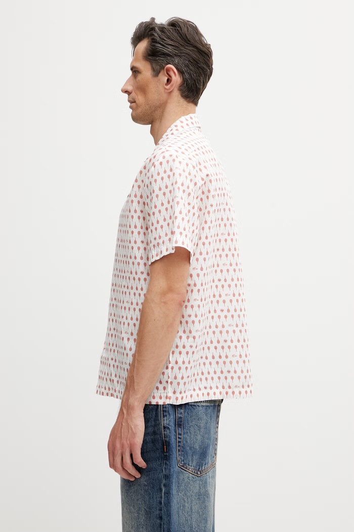 Lacoste cămașă cu in pentru bărbați CH0532 alb SS26