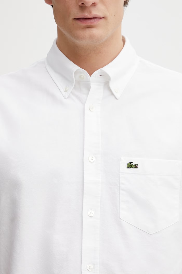 Lacoste koszula bawełniana biały CH1917