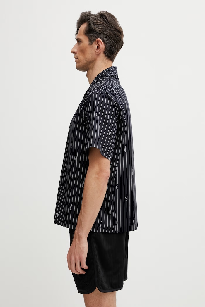 Lacoste koszula bawełniana męska CH2343 czarny SS26