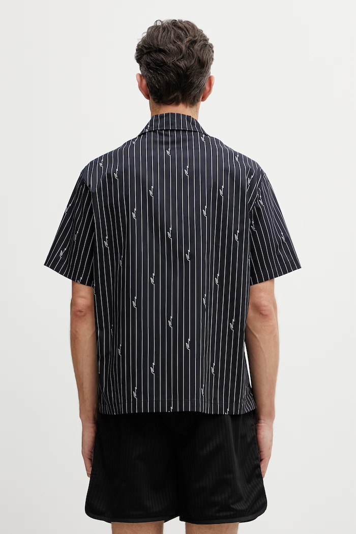 Abbigliamento Lacoste camicia in cotone da uomo CH2343 nero