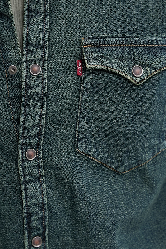 Levi's cămașă jeans BARSTOW WESTERN STANDARD 85744.0121 verde