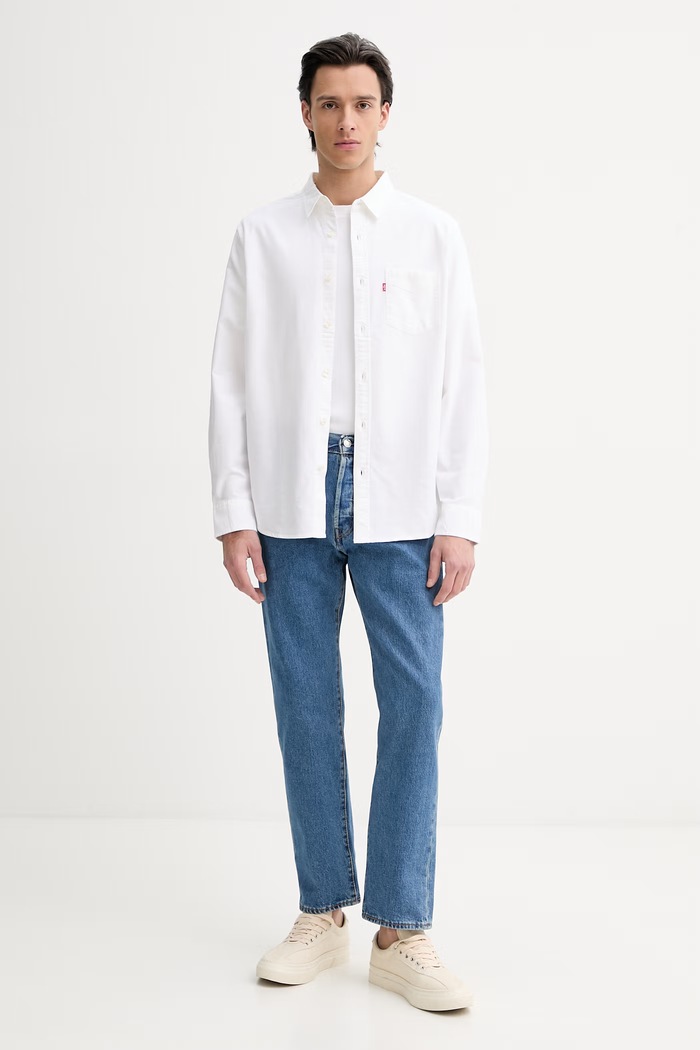 Levi's cămașă din bumbac SUNSET 1 POCKET STANDARD 85746.0000 bej SS26