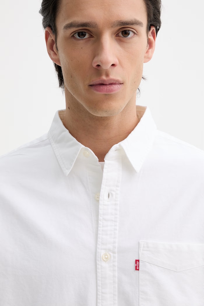 Levi's cămașă din bumbac SUNSET 1 POCKET STANDARD bej 85746.0000