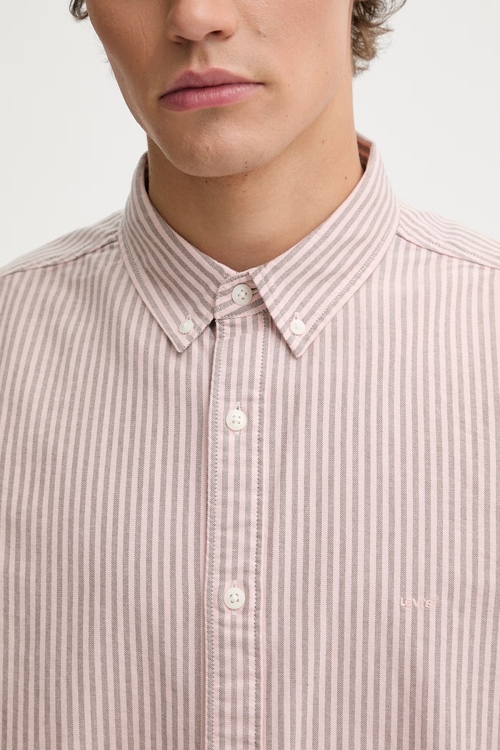 Levi's koszula bawełniana AUTHENTIC BUTTON DOWN A7210.0055 różowy