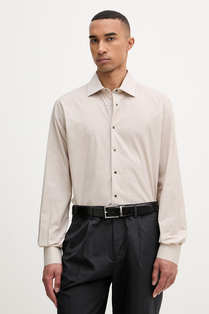 Karl Lagerfeld cămașă pentru bărbați, din bumbac MODERN FIT bej 562614.605000