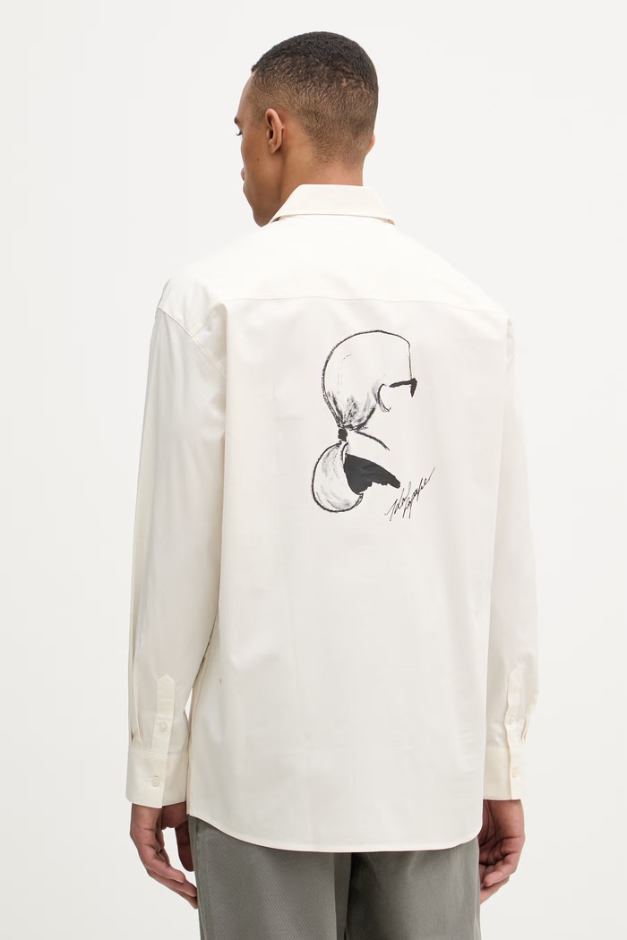 Karl Lagerfeld cămașă pentru bărbați, cu bumbac CASUAL bej 562600.605928