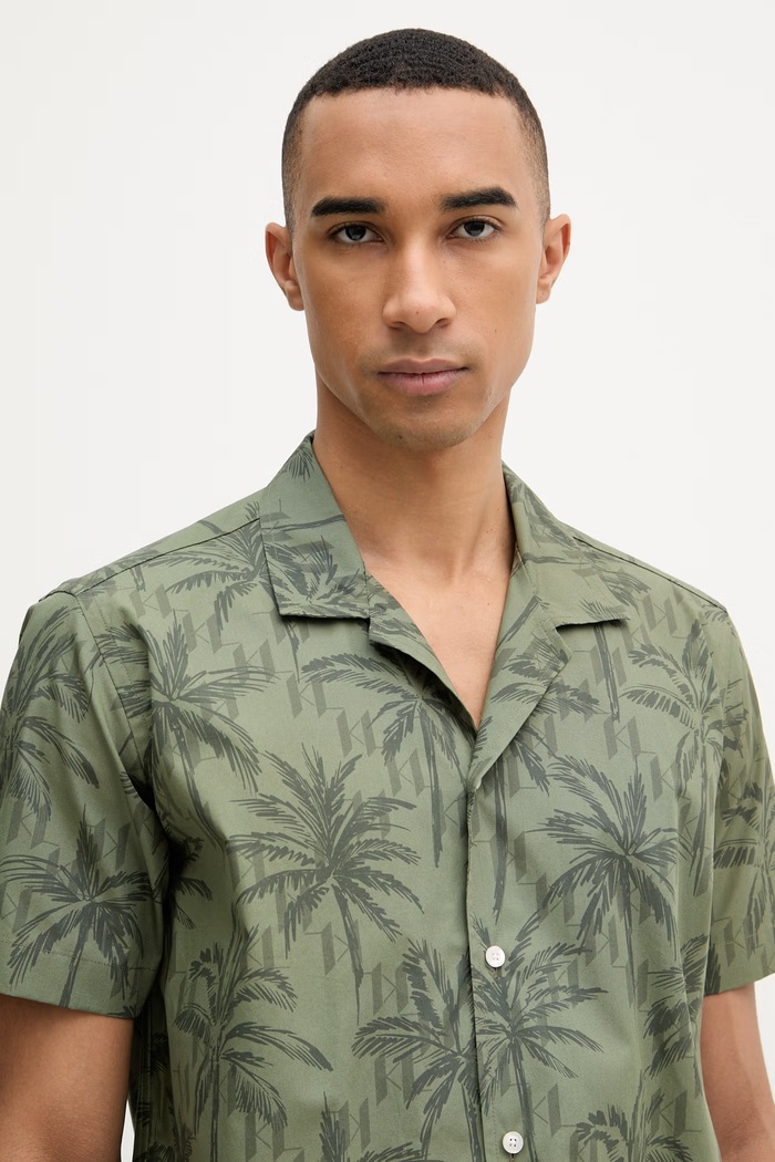 Karl Lagerfeld cămașă pentru bărbați, din bumbac MODERN FIT 1/2 verde 562625.605521