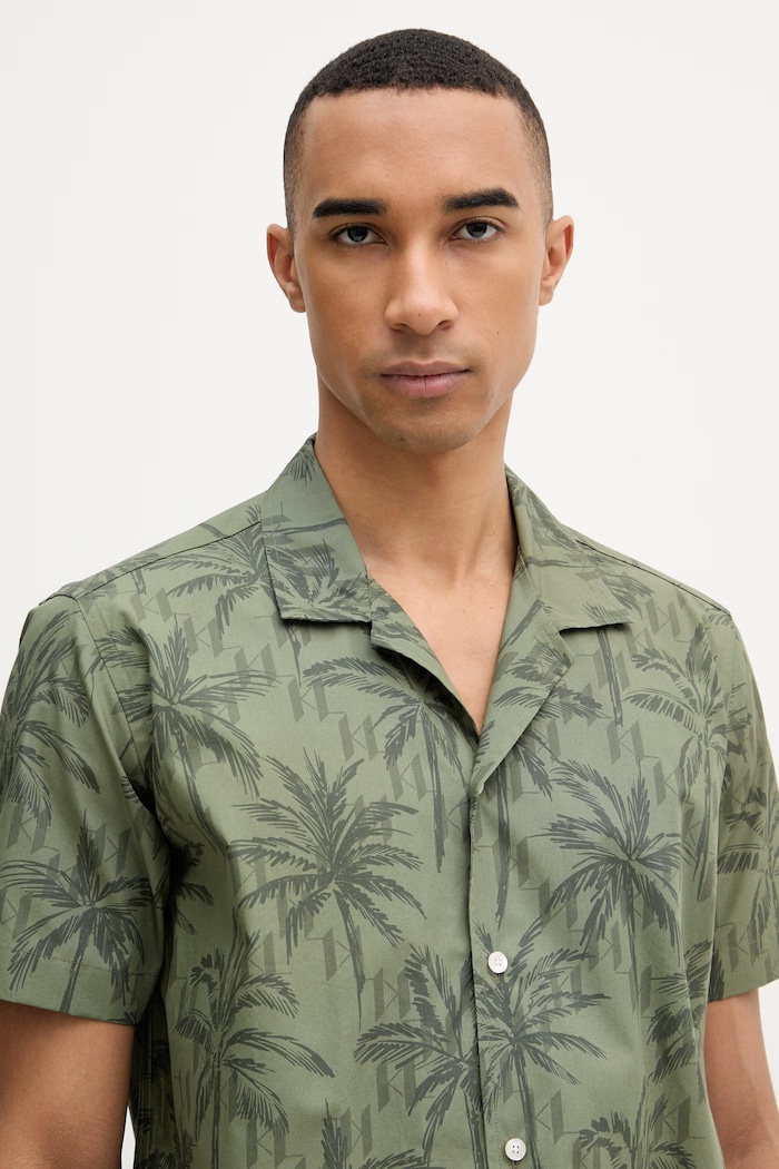 Karl Lagerfeld cămașă pentru bărbați, din bumbac MODERN FIT 1/2 verde 562625.605521